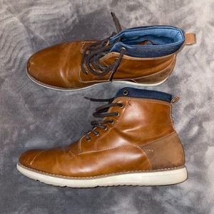 Brown leather boots